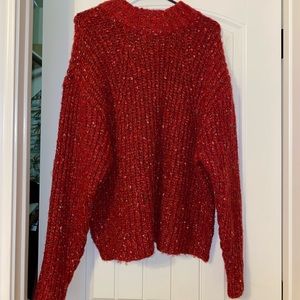 Red Mock Neck Sweater